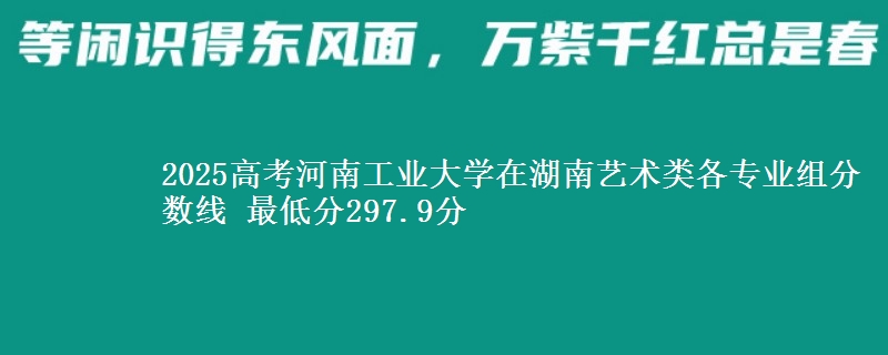 2025高考河南工业大学在湖南艺术类各专业组分数线 最低分297.9分