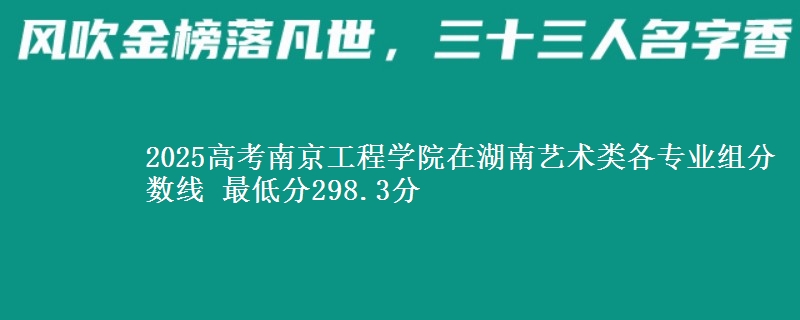 2025高考南京工程学院在湖南艺术类各专业组分数线 最低分298.3分