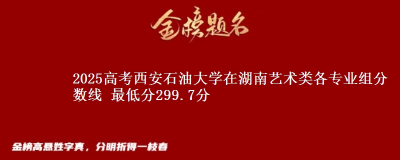 2025高考西安石油大学在湖南艺术类各专业组分数线 最低分299.7分