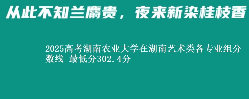 2025高考湖南农业大学在湖南艺术类各专业组分数线 最低分302.4分