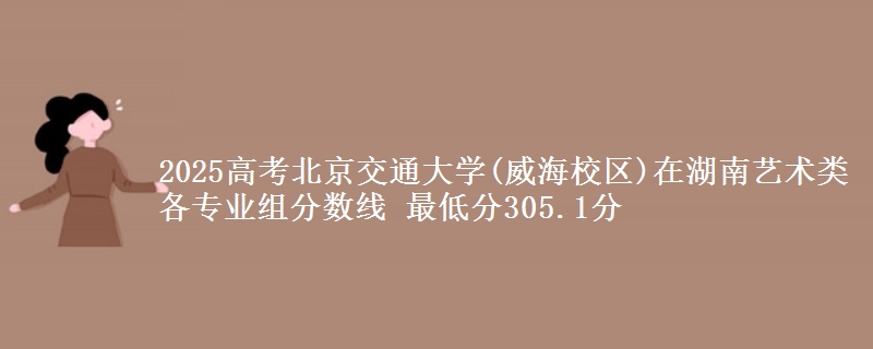 2025高考北京交通大学(威海校区)在湖南艺术类各专业组分数线 最低分305.1分