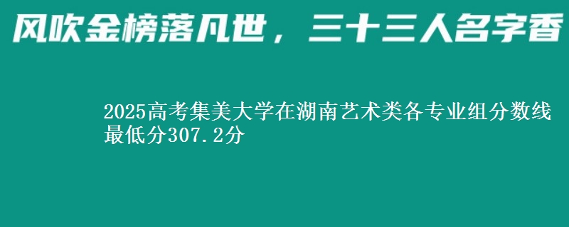 2025高考集美大学在湖南艺术类各专业组分数线 最低分307.2分