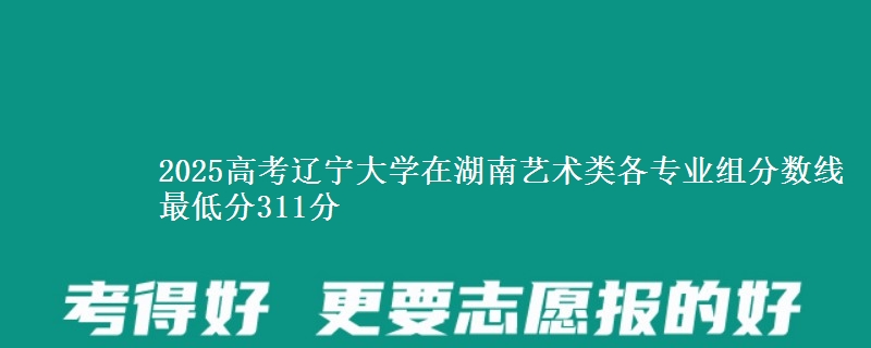 2025高考辽宁大学在湖南艺术类各专业组分数线 最低分311分