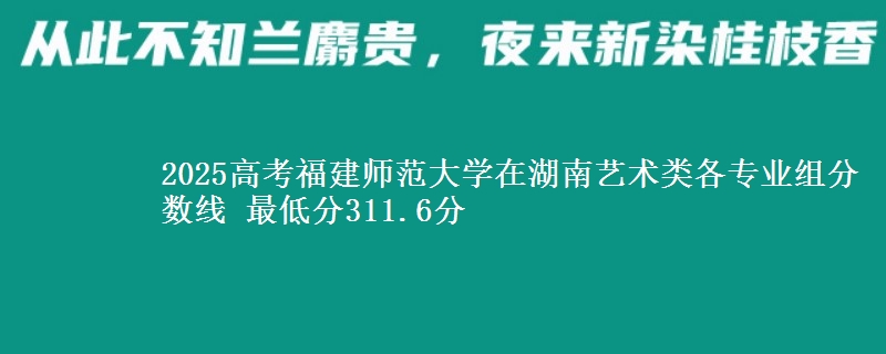 2025高考福建师范大学在湖南艺术类各专业组分数线 最低分311.6分