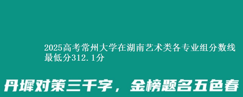 2025高考常州大学在湖南艺术类各专业组分数线 最低分312.1分