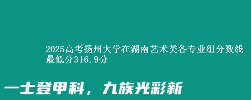 2025高考扬州大学在湖南艺术类各专业组分数线 最低分316.9分