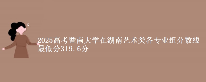2025高考暨南大学在湖南艺术类各专业组分数线 最低分319.6分