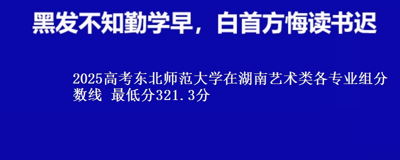 2025高考东北师范大学在湖南艺术类各专业组分数线 最低分321.3分