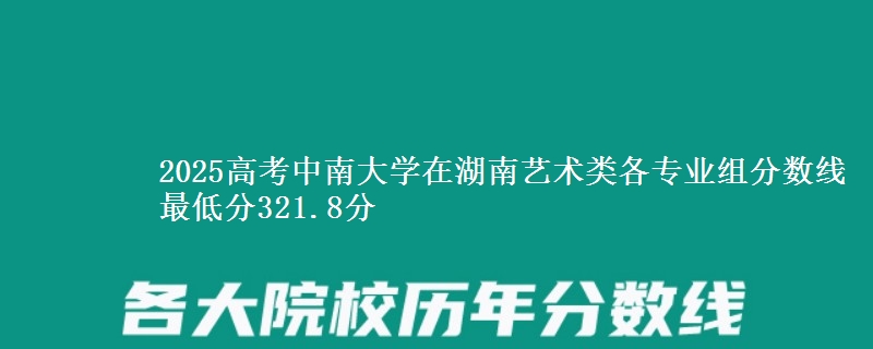 2025高考中南大学在湖南艺术类各专业组分数线 最低分321.8分