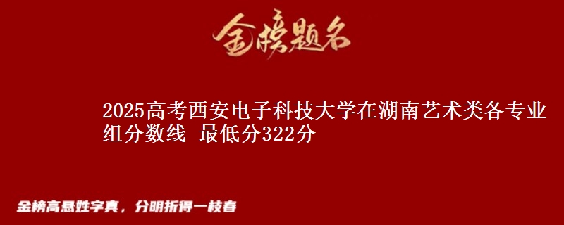 2025高考西安电子科技大学在湖南艺术类各专业组分数线 最低分322分