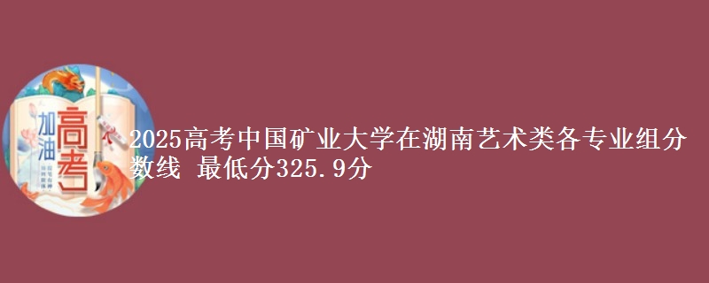 2025高考中国矿业大学在湖南艺术类各专业组分数线 最低分325.9分