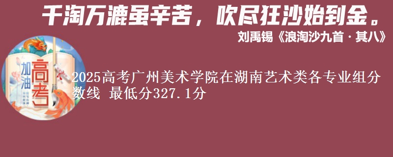 2025高考广州美术学院在湖南艺术类各专业组分数线 最低分327.1分