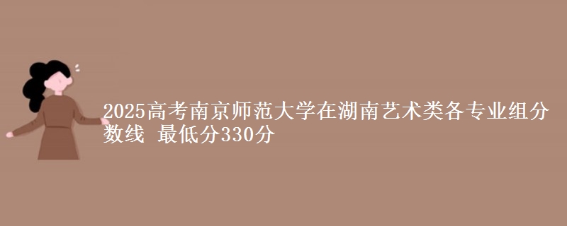 2025高考南京师范大学在湖南艺术类各专业组分数线 最低分330分