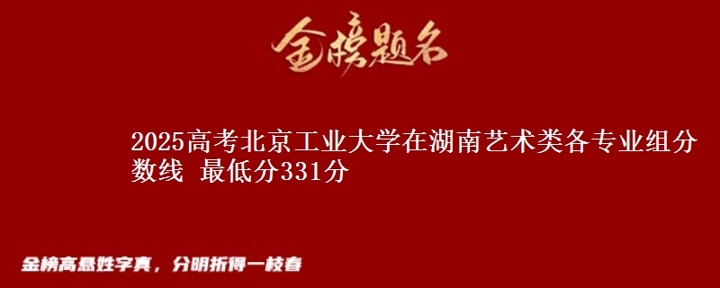 2025高考北京工业大学在湖南艺术类各专业组分数线 最低分331分