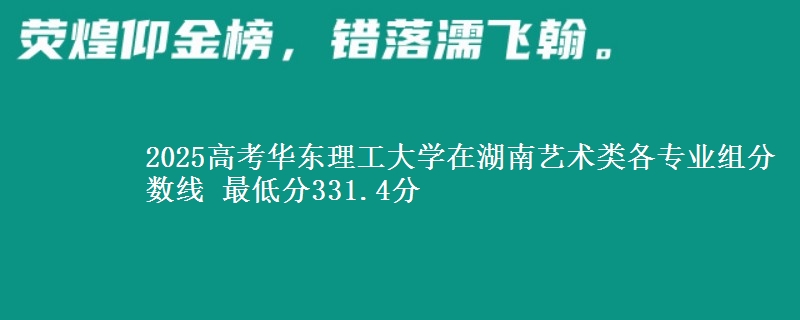 2025高考华东理工大学在湖南艺术类各专业组分数线 最低分331.4分