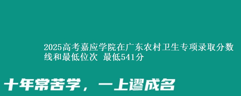 2025高考嘉应学院在广东农村卫生专项录取分数线和最低位次 最低541分