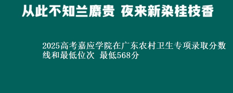 2025高考嘉应学院在广东农村卫生专项录取分数线和最低位次 最低568分
