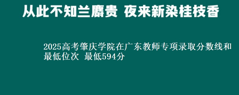 2025高考肇庆学院在广东教师专项录取分数线和最低位次 最低594分
