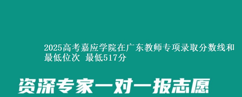 2025高考嘉应学院在广东教师专项录取分数线和最低位次 最低517分