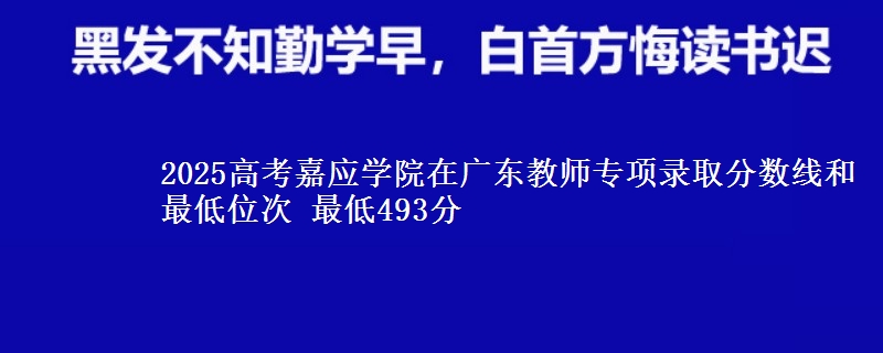 2025高考嘉应学院在广东教师专项录取分数线和最低位次 最低493分