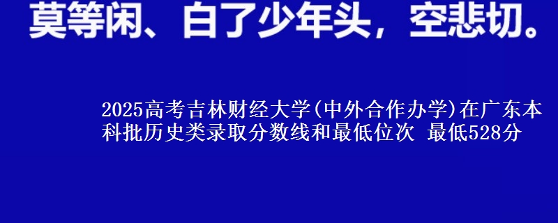 2025高考吉林财经大学(中外合作办学)在广东本科批历史类录取分数线和最低位次 最低528分