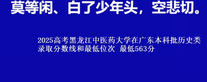 2025高考黑龙江中医药大学在广东本科批历史类录取分数线和最低位次 最低563分
