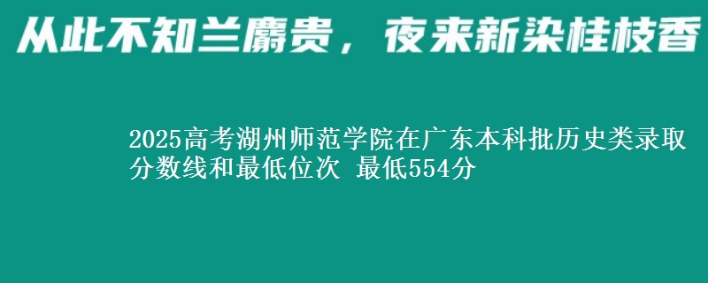 2025高考湖州师范学院在广东本科批历史类录取分数线和最低位次 最低554分