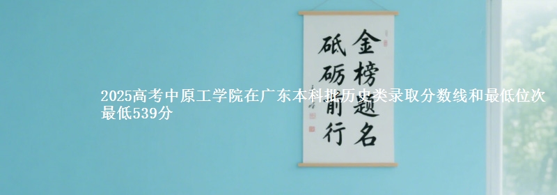 2025高考中原工学院在广东本科批历史类录取分数线和最低位次 最低539分