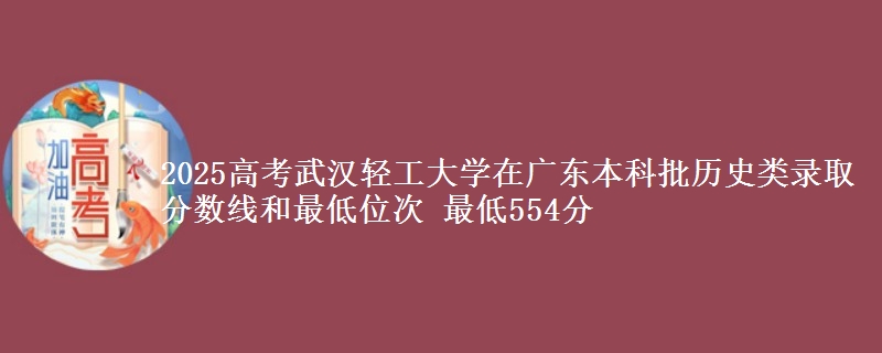 2025高考武汉轻工大学在广东本科批历史类录取分数线和最低位次 最低554分