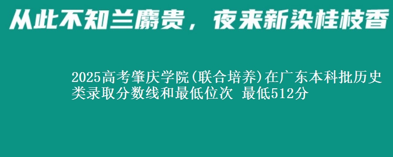 2025高考肇庆学院(联合培养)在广东本科批历史类录取分数线和最低位次 最低512分