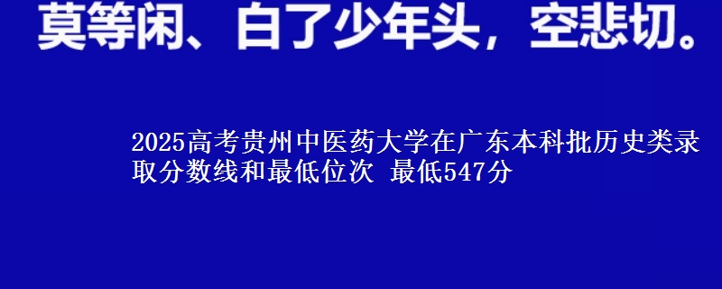 2025高考贵州中医药大学在广东本科批历史类录取分数线和最低位次 最低547分