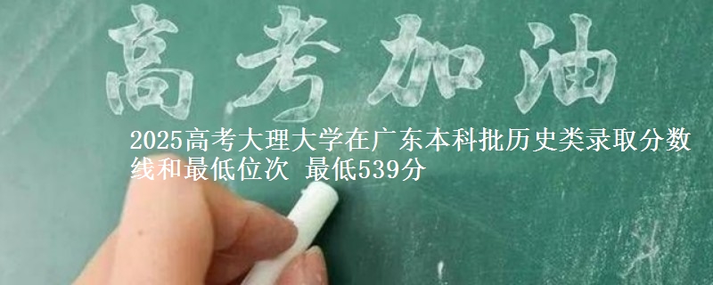 2025高考大理大学在广东本科批历史类录取分数线和最低位次 最低539分