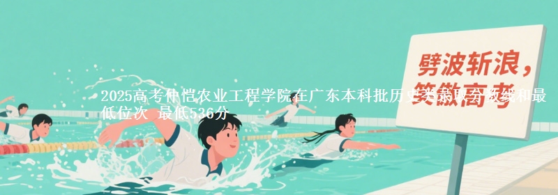 2025高考仲恺农业工程学院在广东本科批历史类录取分数线和最低位次 最低536分