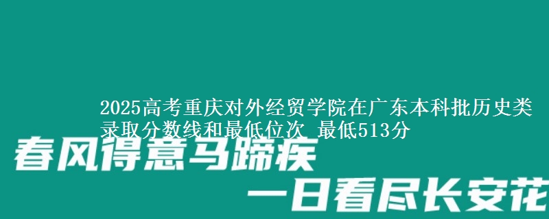2025高考重庆对外经贸学院在广东本科批历史类录取分数线和最低位次 最低513分