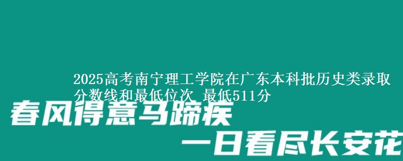2025高考南宁理工学院在广东本科批历史类录取分数线和最低位次 最低511分