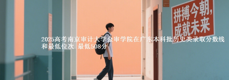 2025高考南京审计大学金审学院在广东本科批历史类录取分数线和最低位次 最低508分