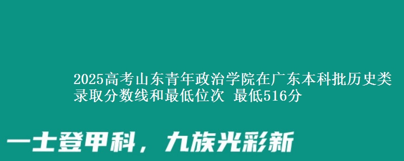 2025高考山东青年政治学院在广东本科批历史类录取分数线和最低位次 最低516分