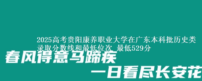 2025高考贵阳康养职业大学在广东本科批历史类录取分数线和最低位次 最低529分
