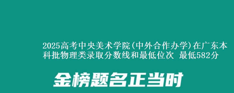 2025高考中央美术学院(中外合作办学)在广东本科批物理类录取分数线和最低位次 最低582分