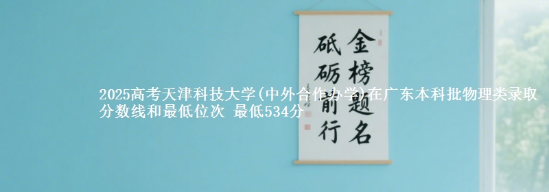 2025高考天津科技大学(中外合作办学)在广东本科批物理类录取分数线和最低位次 最低534分