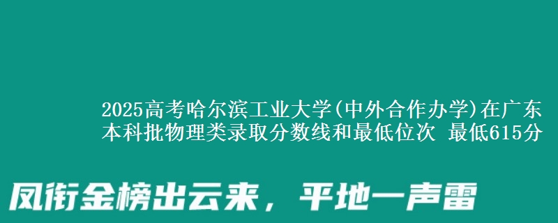 2025高考哈尔滨工业大学(中外合作办学)在广东本科批物理类录取分数线和最低位次 最低615分