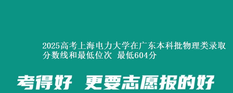 2025高考上海电力大学在广东本科批物理类录取分数线和最低位次 最低604分
