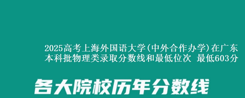 2025高考上海外国语大学(中外合作办学)在广东本科批物理类录取分数线和最低位次 最低603分