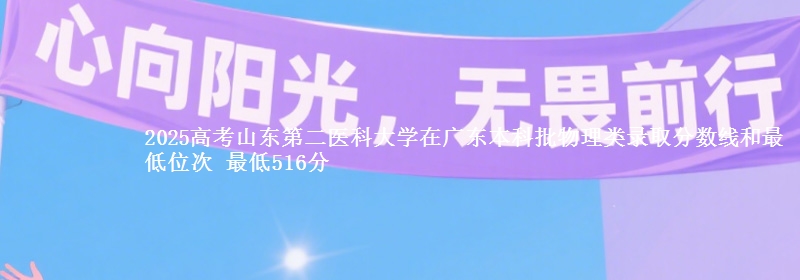 2025高考山东第二医科大学在广东本科批物理类录取分数线和最低位次 最低516分