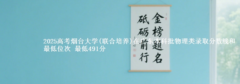 2025高考烟台大学(联合培养)在广东本科批物理类录取分数线和最低位次 最低491分
