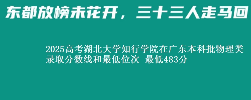 2025高考湖北大学知行学院在广东本科批物理类录取分数线和最低位次 最低483分