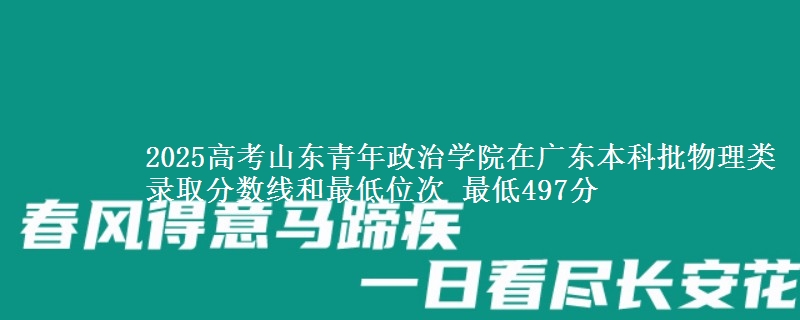 2025高考山东青年政治学院在广东本科批物理类录取分数线和最低位次 最低497分