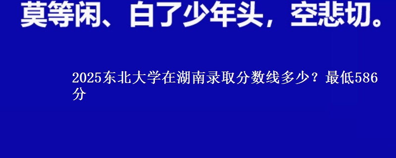 2025东北大学在湖南录取分数线多少?最低586分