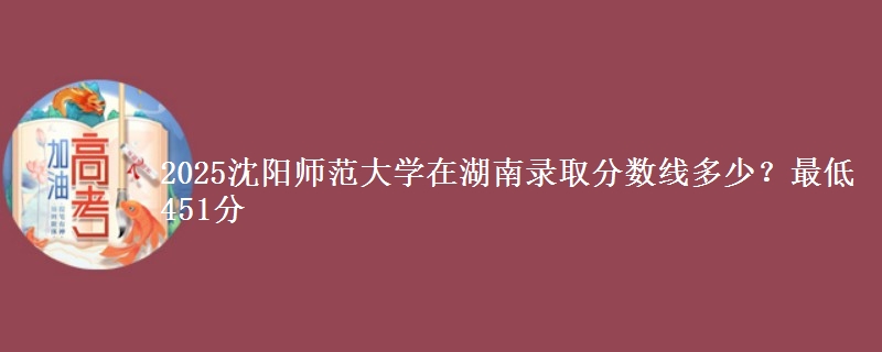 2025沈阳师范大学在湖南录取分数线多少?最低451分