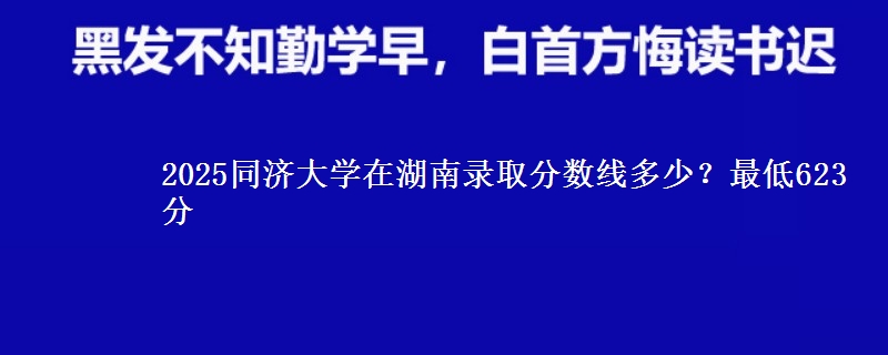 2025同济大学在湖南录取分数线多少?最低623分